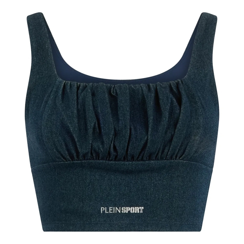 Plein Sport Top Top Denim Touch Ps dunkel-blau
