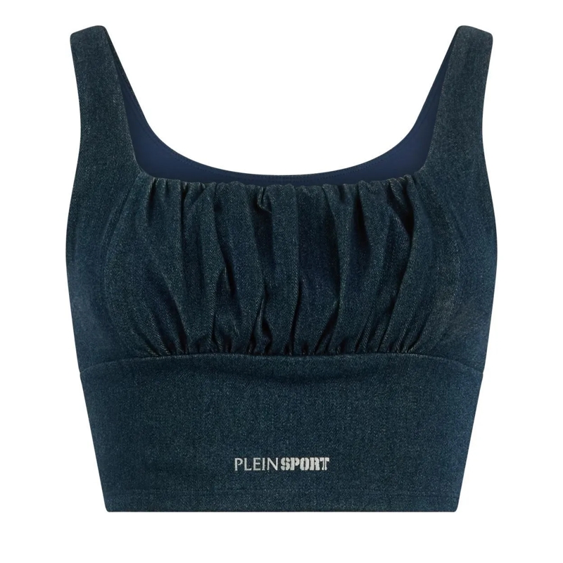 Plein Sport Top Top Denim Touch Ps dunkel-blau