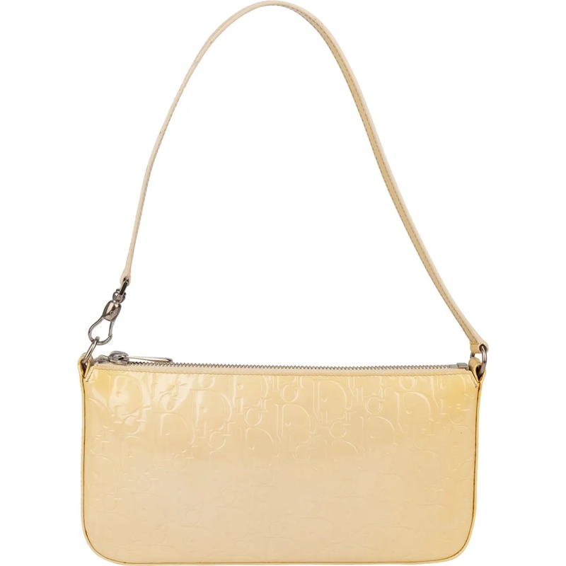 Christian Dior Schultertasche Christian Dior Trotter Patent Monogram Shoulder Ba gelb