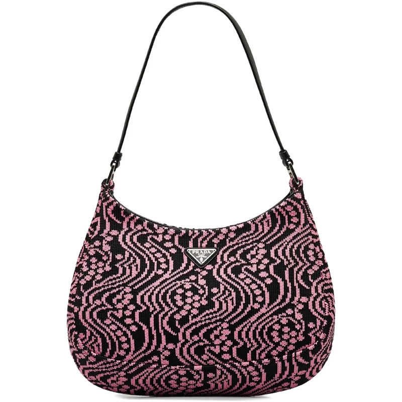 Prada Schultertasche Maglia Jacquard Knit Cleo Bag rose