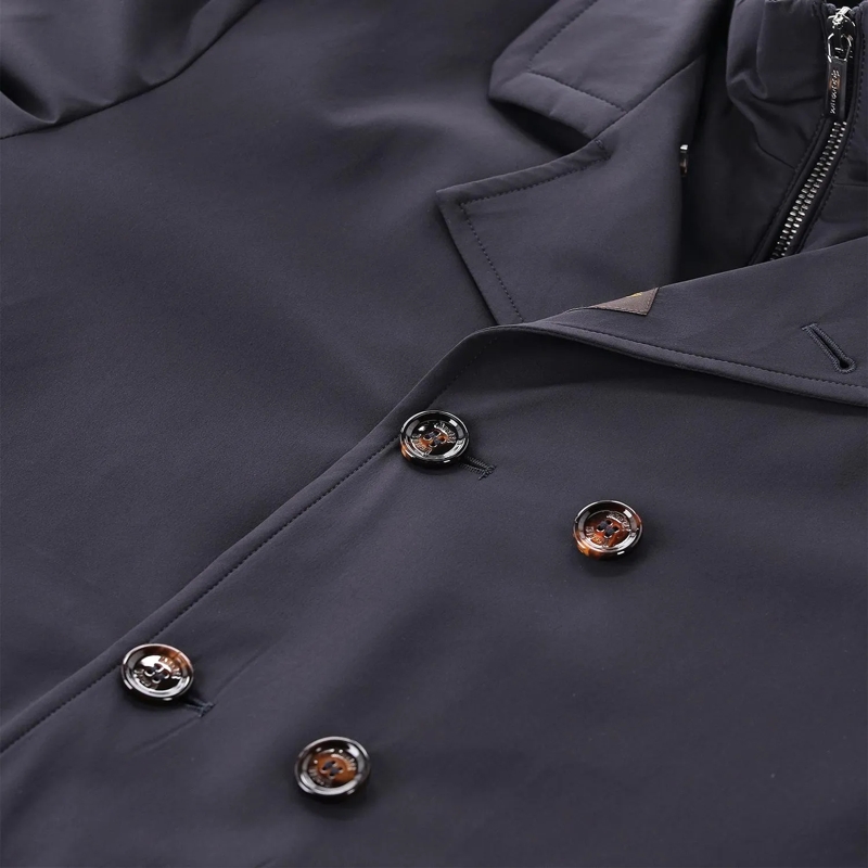 Moorer Übergangsmantel Mantel Volmer mit Jackeneinsatz Dunkelblau(Image 5)