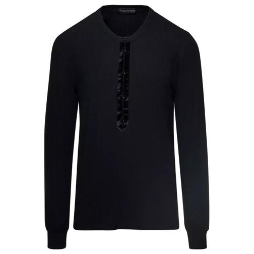 Tom Ford Seraph Collar In Velvet With Buttons Black 