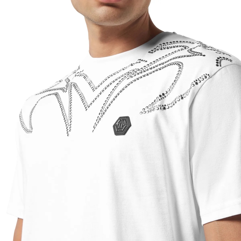 Philipp Plein T-Shirt T-Shirt Round Neck Ss Stud-Embellished weiss(Image 5)