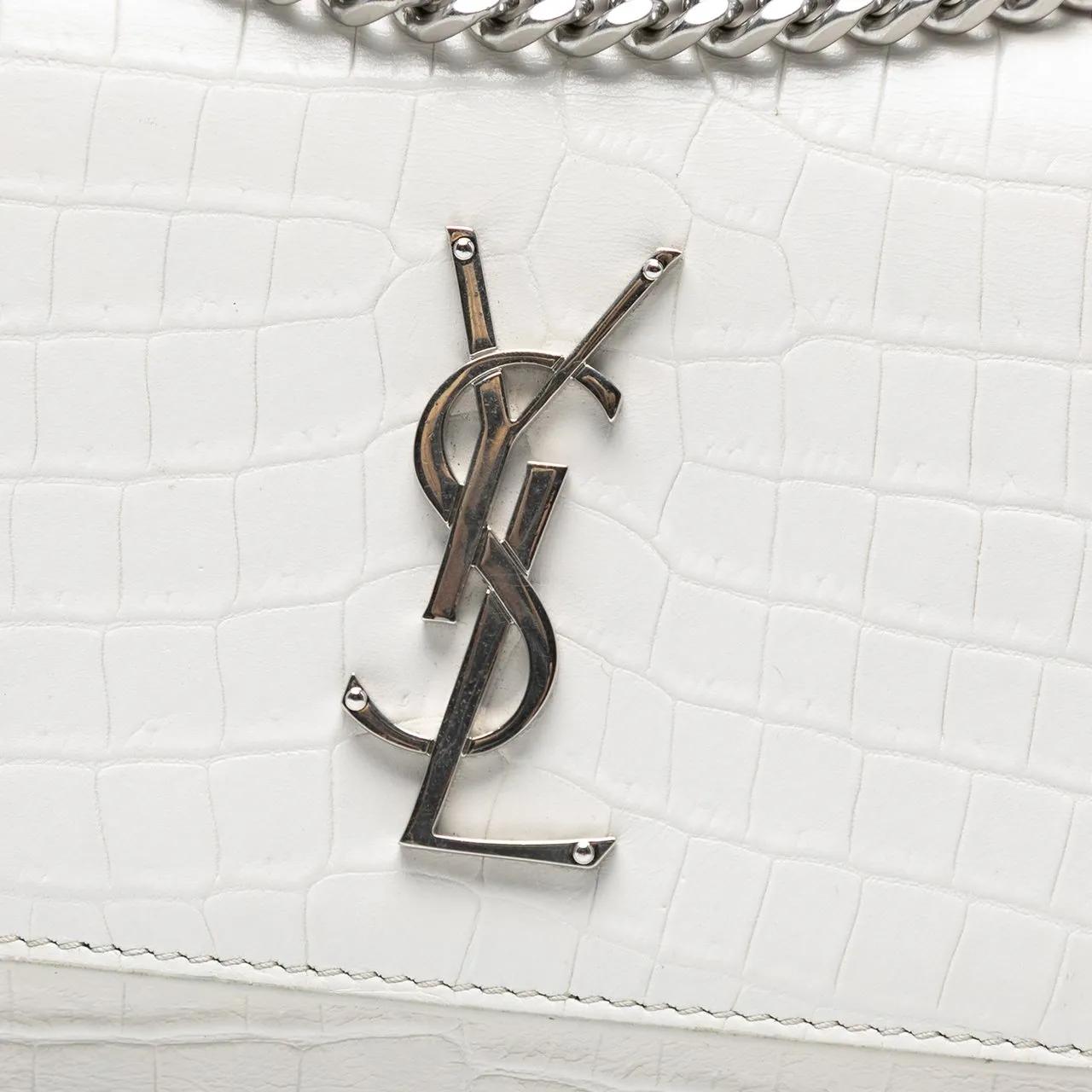 Thumbnail - Saint Laurent Hobo Bags - Medium Croc Embossed Monogram Sunset Bag - Gr. unisize - in Weiß - für Damen