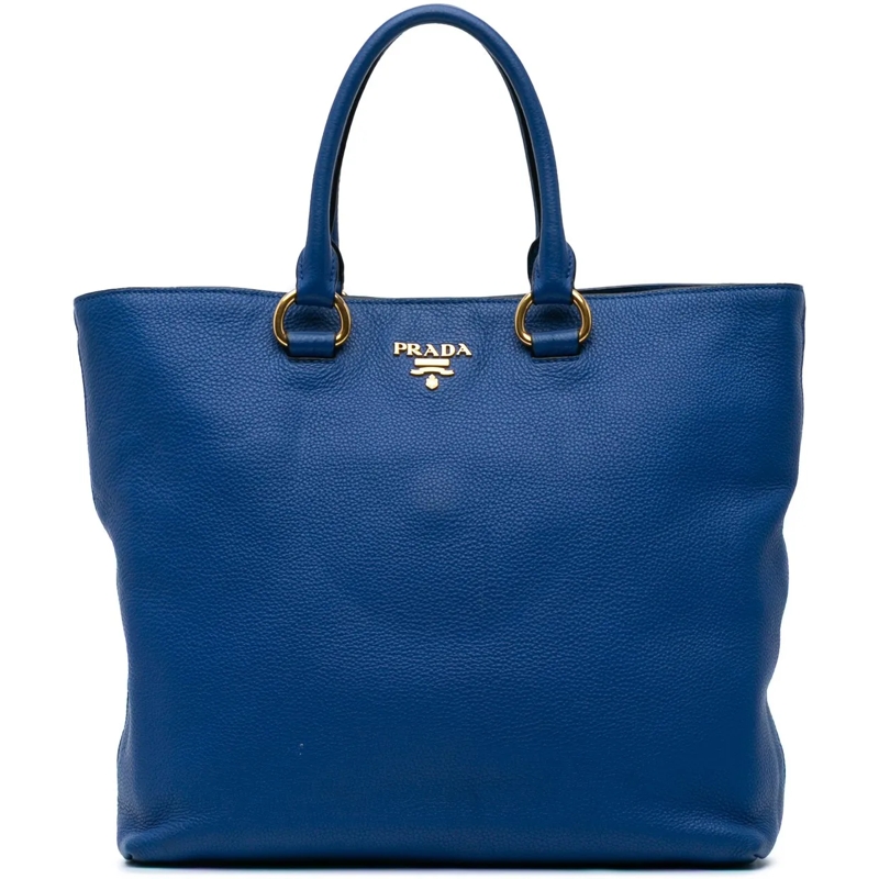 Prada Shopper Vitello Daino Tote blau