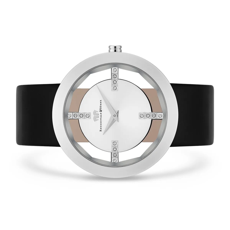 Rhodenwald & Söhne Automatikuhr Damen Armbanduhr Lucrezia Echtleder silber(Image 3)