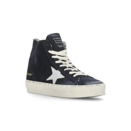 Golden Goose Blue Suede Leather High Top Sneakers Black sneaker haut de gamme