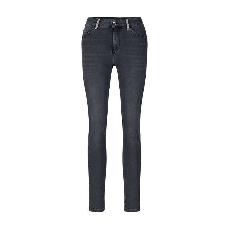 LIU JO Jeans Skinny Jeans mit Strass Verzierung Dunkelgrau