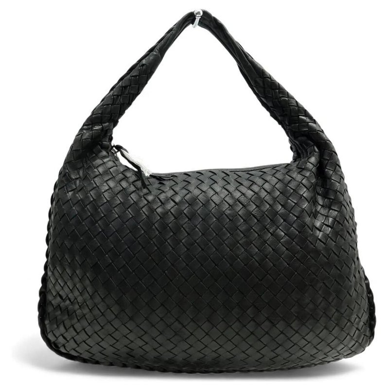 Bottega Veneta Schultertasche BOTTEGA VENETA 115653 HOBO AUS SCHWARZEM INTRECCIA schwarz