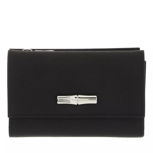 Longchamp Roseau Wallet Black Portemonnaie mit Überschlag