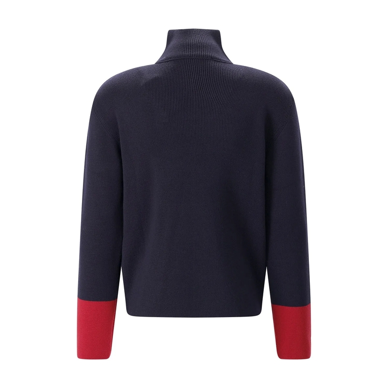 AMI Paris Pullover Troyer aus Merinowolle blau(Image 3)