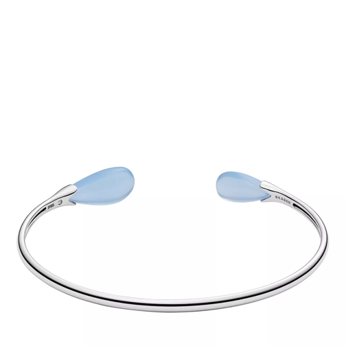 Skagen Sea Glass Blue Glass Cuff Bracelet Silver Armband
