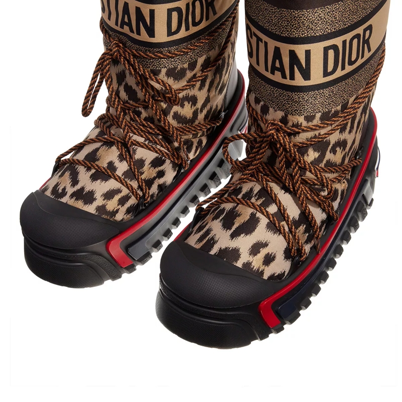 Christian Dior Winterboots Dioralps Highboots Afterski Leopard Natural Black(Image 4)