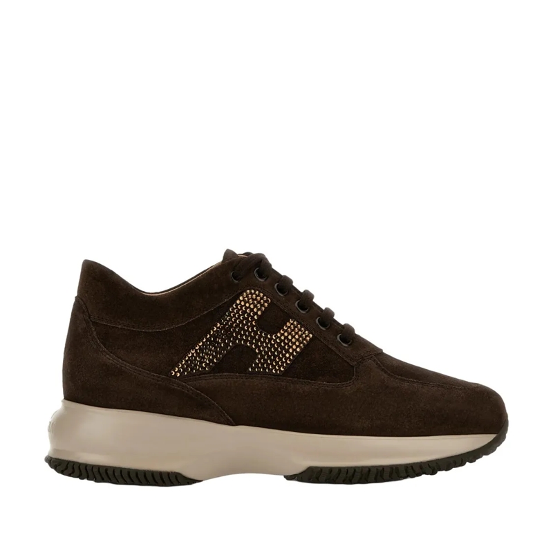 Hogan Lage-top sneaker Interactive H Strass Sneakers With Decorative Rhin Brown
