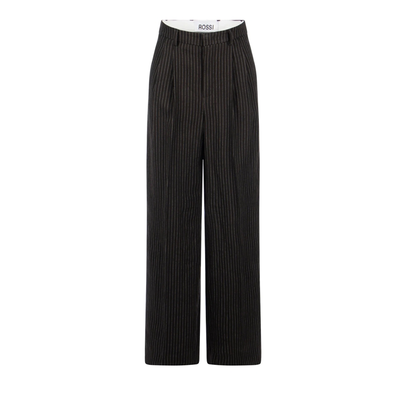ROSSI Pantalon Noa Schwarz gemustert