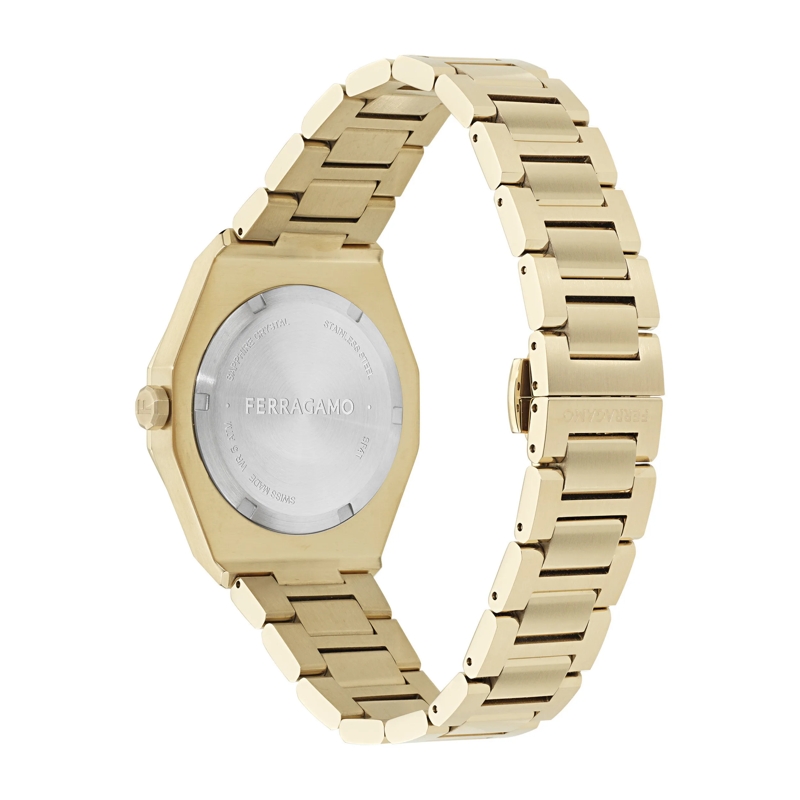 Salvatore Ferragamo Quarzuhr Quarz-Analoguhr Versilia 3H gold(Image 3)