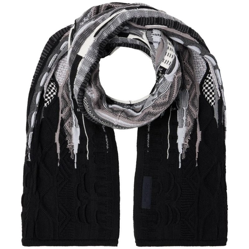 Carlo Colucci Écharpe en laine Knit Scarf Black schwarz