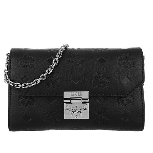 MCM Millie Leather Wallet Small Flap Crossbody Bag Black Crossbody Bag