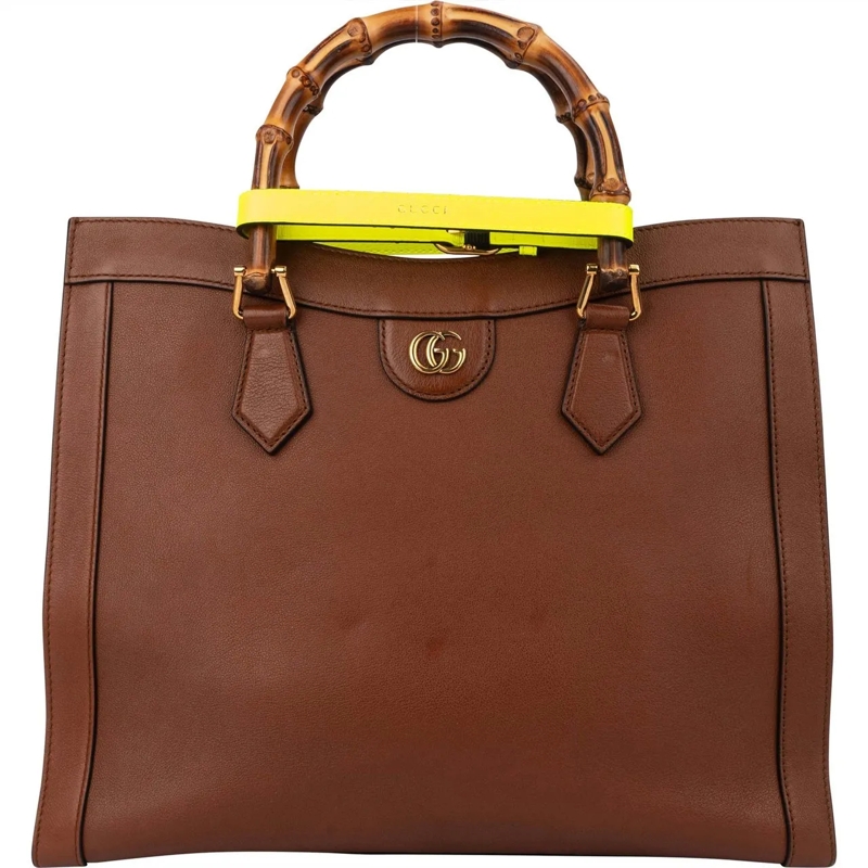 Gucci Schultertasche Gucci Classic Brown Leather Bamboo Handbag mehrfarbig