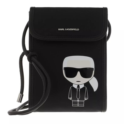 Karl Lagerfeld K/Ikonik Nylon Phone Crossbody A999 Black Sac pour téléphone portable