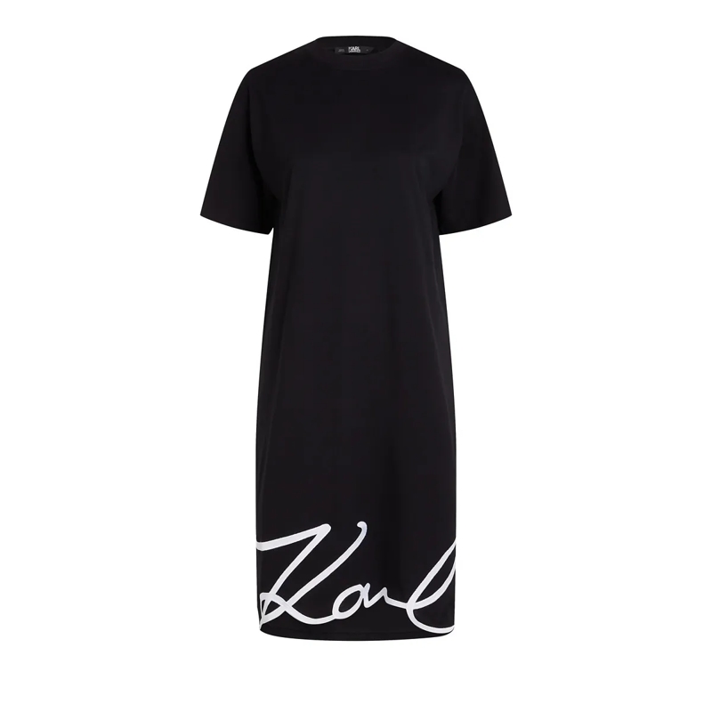 Karl Lagerfeld Kleid SIGNATURE HEM schwarz