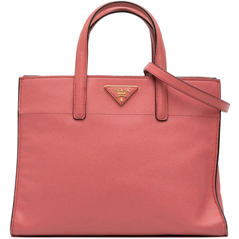 Prada Schultertasche Saffiano Soft Triple Pocket Tote rose