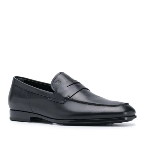 Tod's Black Calf Leather Slip-On Loafers Black Loafer