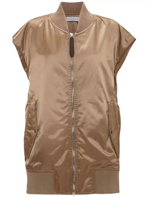 J.W.Anderson - Satin-Finish Bomber Gilet - Größe M - brown