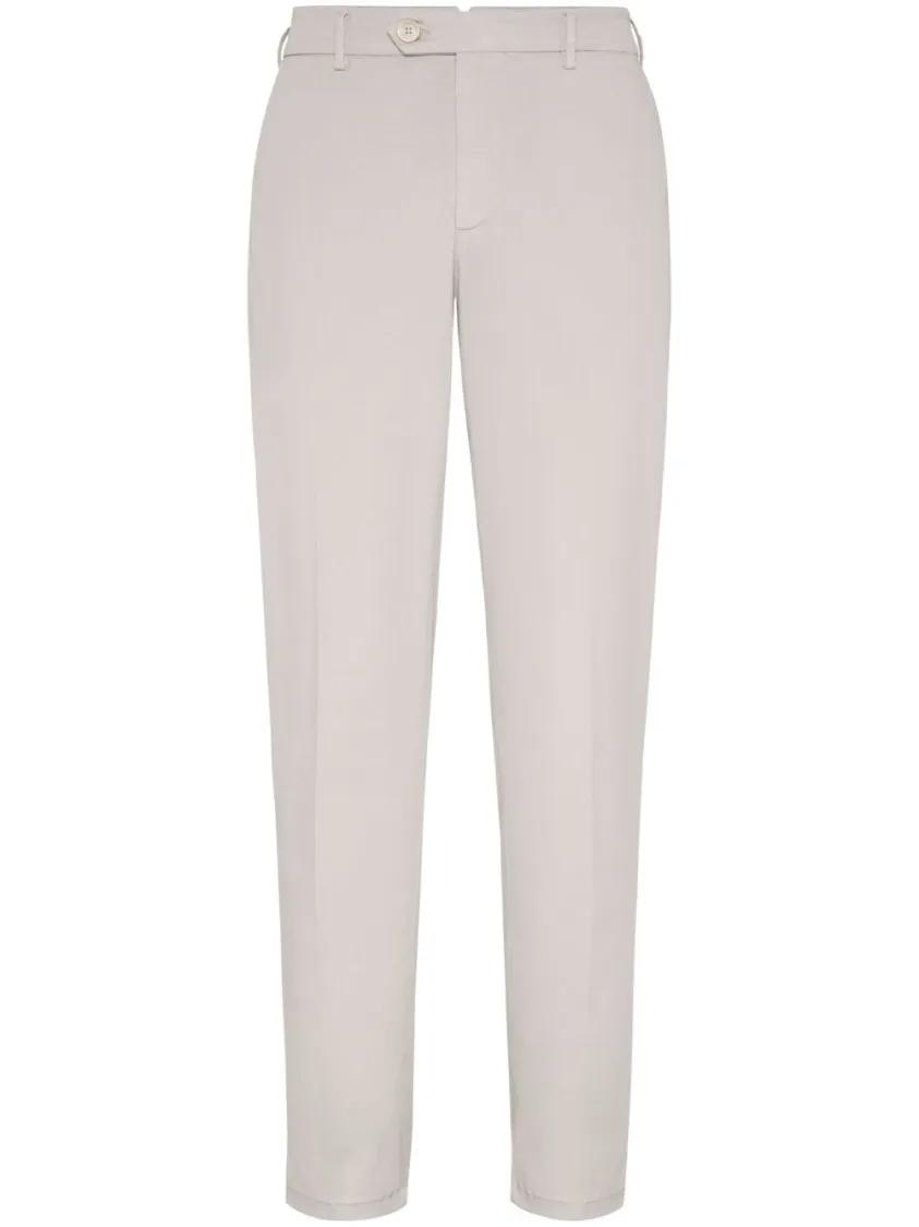 Thumbnail - Brunello Cucinelli - Tailored Beige Trousers With Concealed Fastening - Größe 58 - beige