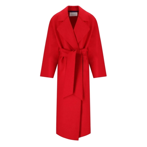 Harris Wharf Parka HARRIS WHARF LONDON ROTER MANTEL MIT GÜRTEL rot