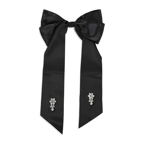 Simone Rocha Haarklammer Crystal Flower Bow Barrette Black