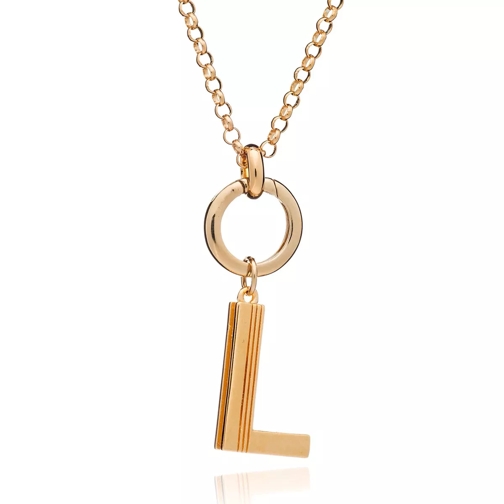 Rachel Jackson London Oversized Alphabet L Pendant Necklace Yellow Gold Lange Halskette