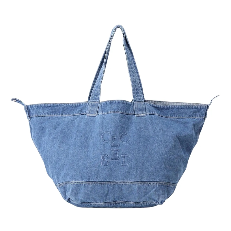Closed Crossbody Bag Shopper aus Denim blau