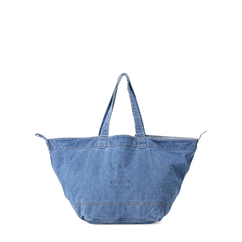 Closed Crossbody Bag Shopper aus Denim blau