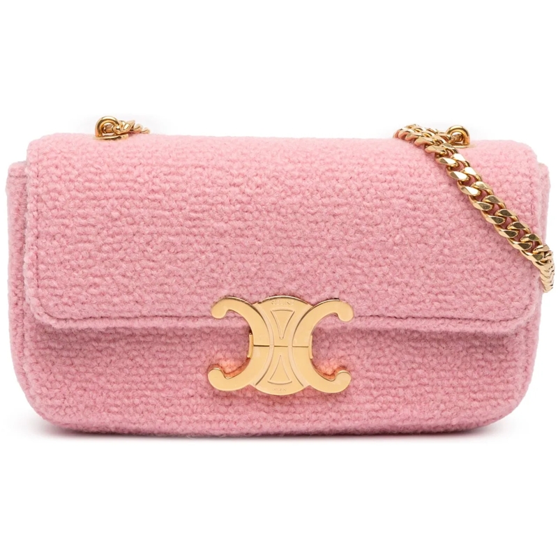 Celine Schultertasche Tweed Claude Chain Shoulder Bag rose