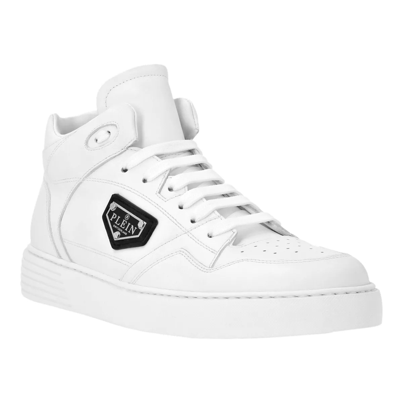 Philipp Plein Low-Top-Sneaker Mid-Top Turnschuhe weiss