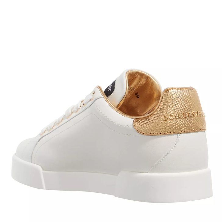 White with cheap gold sneakers