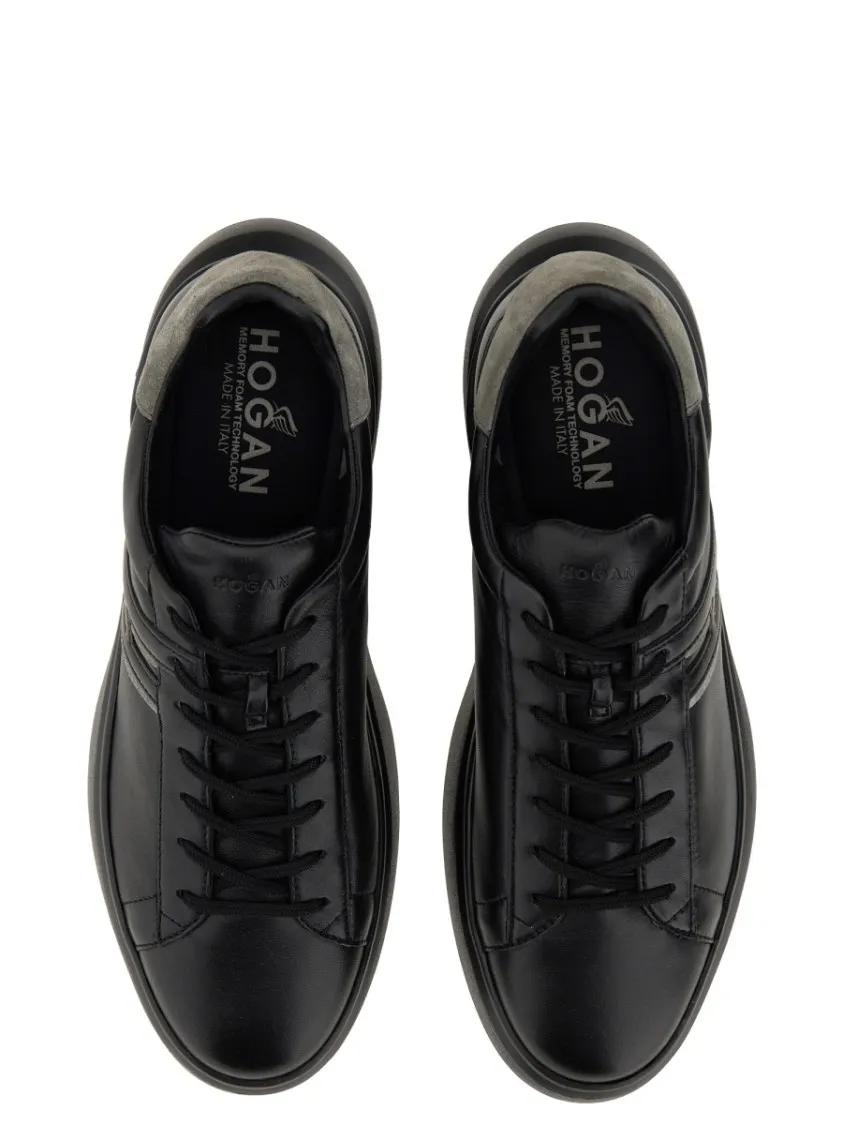 Thumbnail - Hogan Low-Top Sneaker - Double Layer Printed Wood Long Dress - Gr. 11 - in Schwarz - für Damen