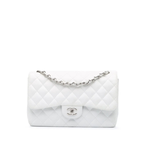 Chanel Sac à bandoulière 2011 Jumbo Classic Caviar Double Flap weiß