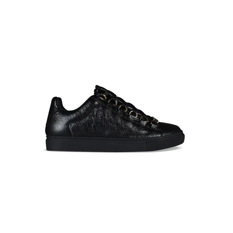 Balenciaga Lage-top sneaker Textured Black Low-Top Sneakers With Metallic Acce Black