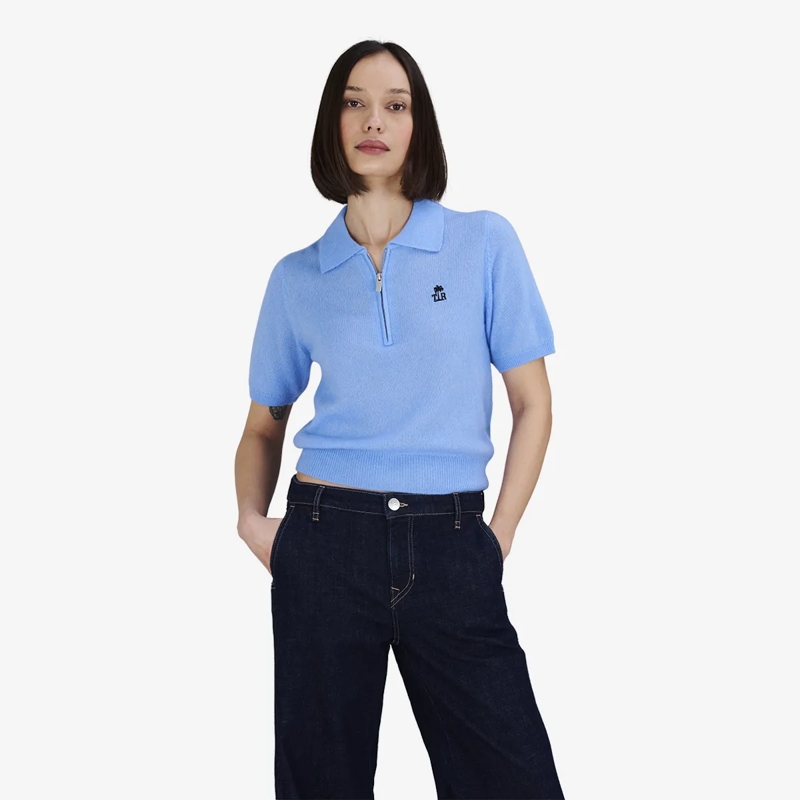 True Religion Polohemd Strick-Poloshirt AMARA blau(Image 6)