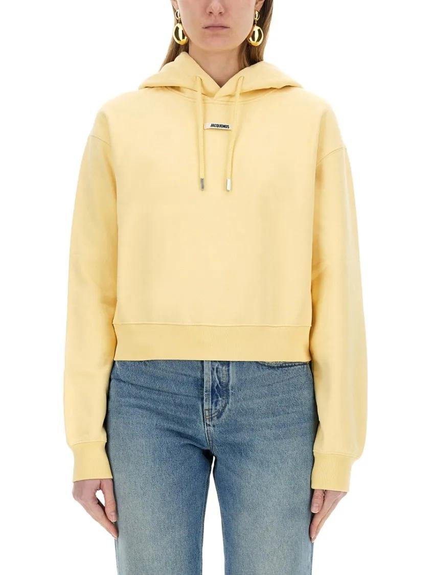 Thumbnail - Jacquemus - "The Sweatshirt" With Grosgrain Hood - Größe S - gelb