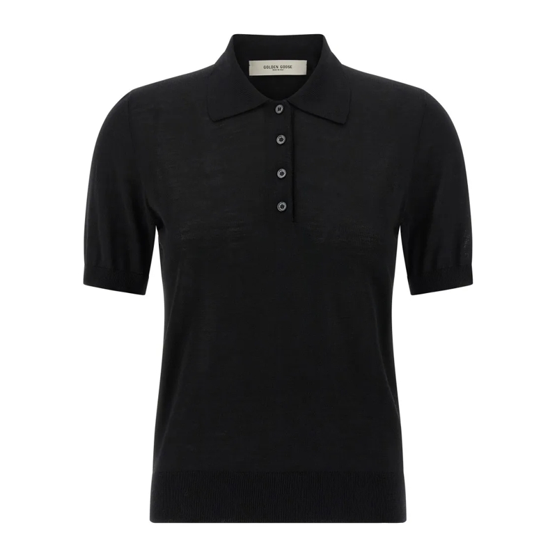 Golden Goose T-shirt 'Glenda' Polo Shirt Black