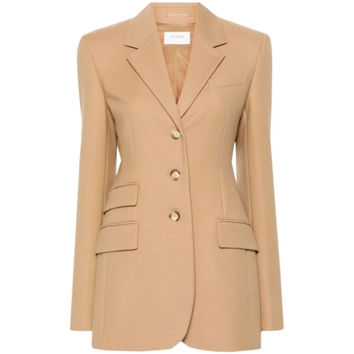 Sportmax Blazer Sand Beige Virgin Wool Blend Coat Brown