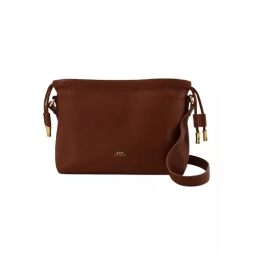 A.P.C. Ninon Mini Hobo Bag - A.P.C. - Hazelnut - Syntheti Brown Axelremsväska