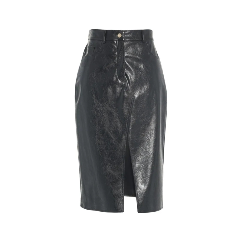 LIU JO Leren rok Faux Leather Midi Skirt Black