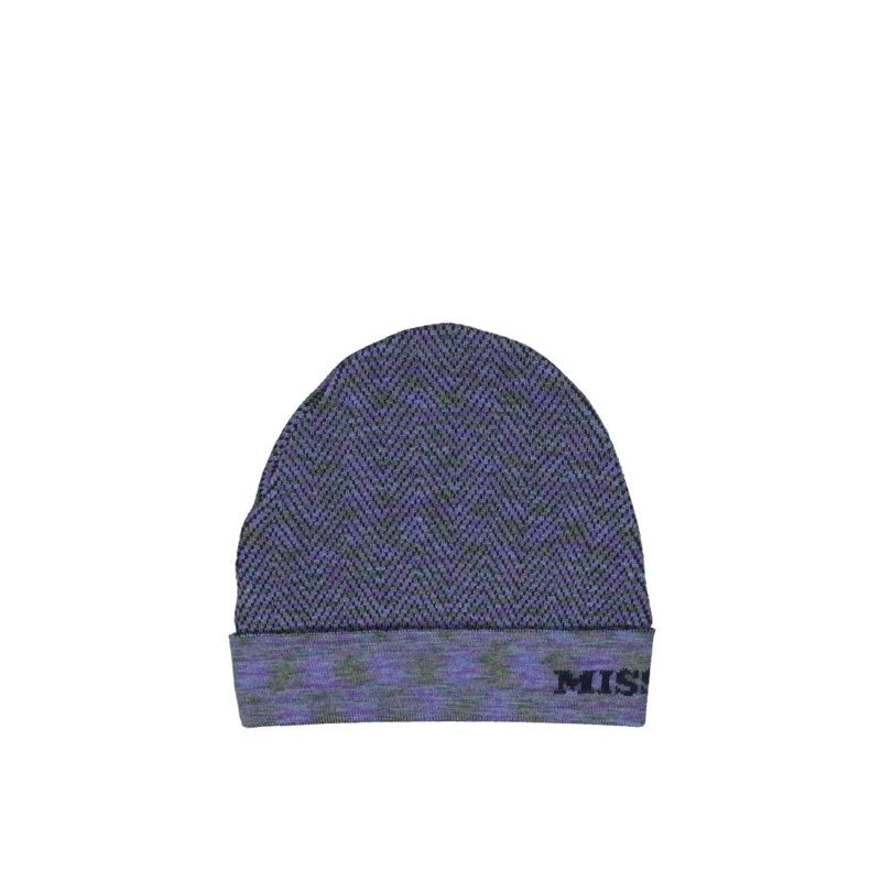Missoni Hoed Knitted Wool Hat With Ribbed Trim Grey
