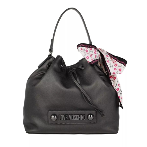 Love Moschino Logo Bucket Bag Leather Fucile Bucket Bag