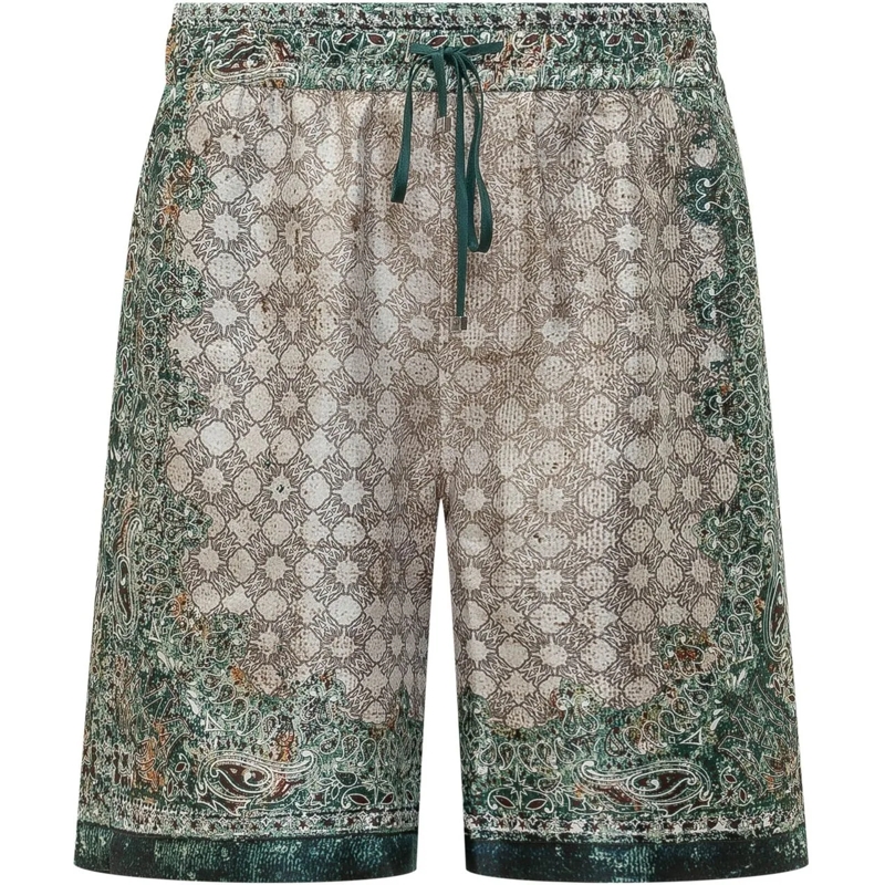 Amiri Shorts Shorts Bandana con Coulisse e Stampa All Over grün