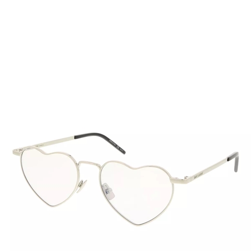 Saint Laurent LOULOU heart-shaped acetate sunglasses Silver-Silver-Transparent Glasögon